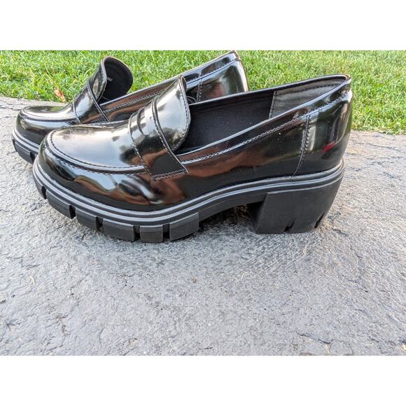 Sincerely Jules Womens Dylan Chunky Heel Lug Sole Platform Loafers Shoes Sz 7.5 - Picture 3 of 7